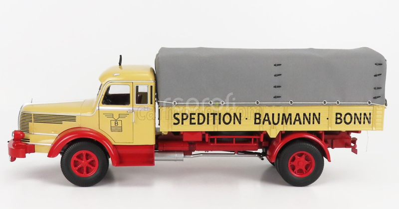 Road-kings Krupp Titan Swl80 Bauman Bon Truck  Canvas Top Telonato 2-assi 1950 1:18 Světle Žlutá Červená
