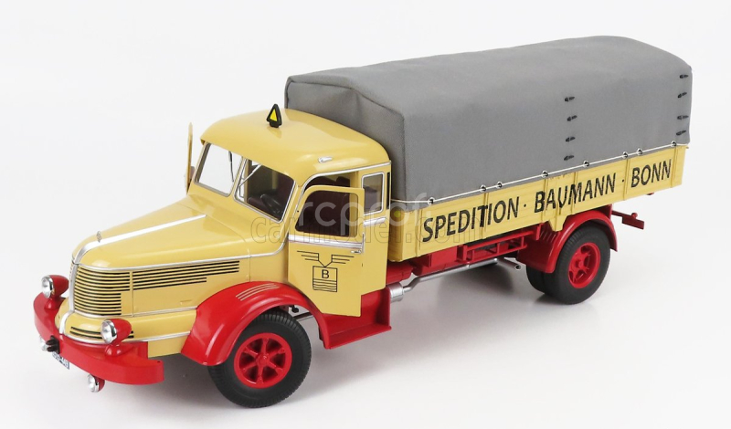 Road-kings Krupp Titan Swl80 Bauman Bon Truck  Canvas Top Telonato 2-assi 1950 1:18 Světle Žlutá Červená