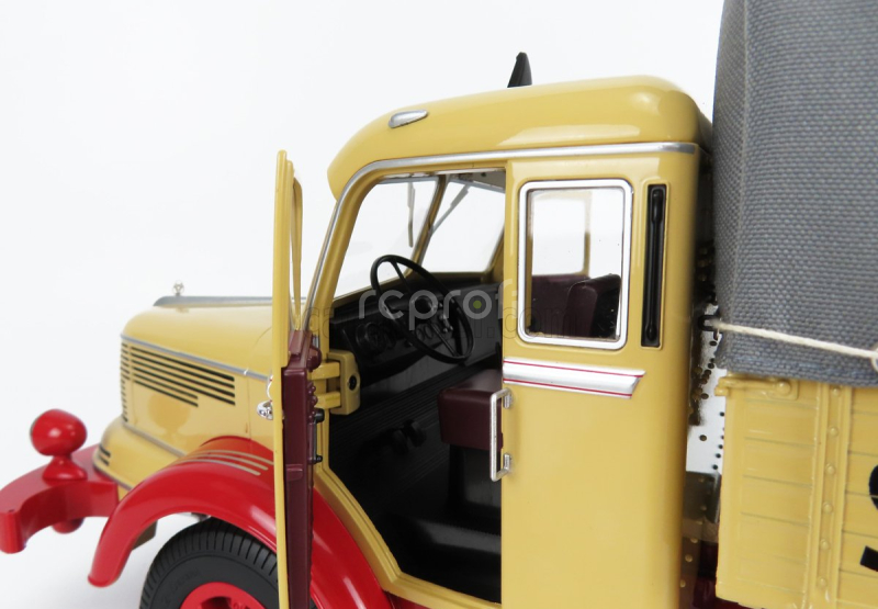 Road-kings Krupp Titan Swl80 Bauman Bon Truck  Canvas Top Telonato 2-assi 1950 1:18 Světle Žlutá Červená