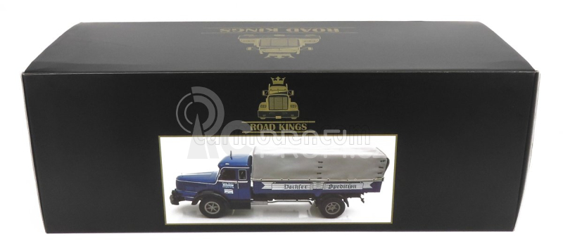 Road-kings Krupp Titan Swl80 Dachser Truck Canvas Top Telonato 2-assi 1950 1:18 Tmavě Modrá Černá