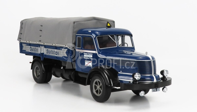 Road-kings Krupp Titan Swl80 Dachser Truck Canvas Top Telonato 2-assi 1950 1:18 Tmavě Modrá Černá