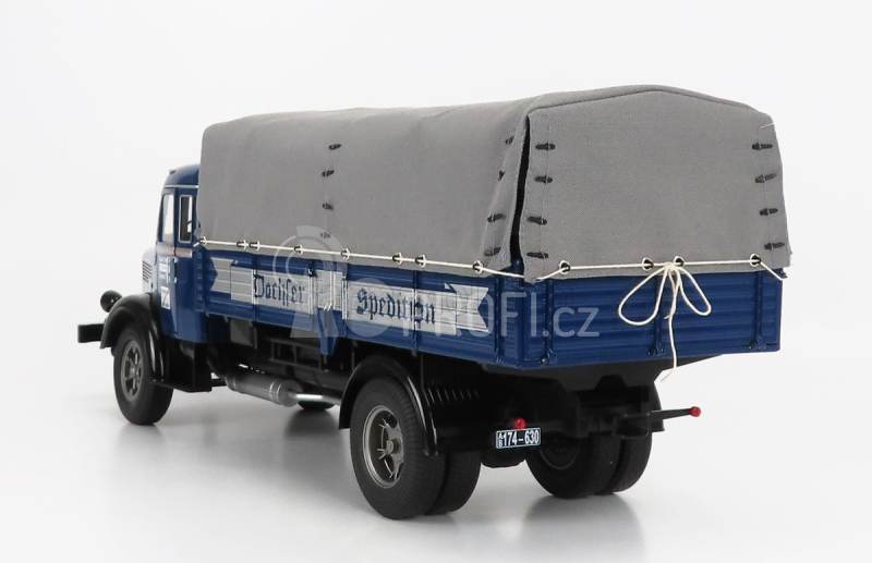 Road-kings Krupp Titan Swl80 Dachser Truck Canvas Top Telonato 2-assi 1950 1:18 Tmavě Modrá Černá
