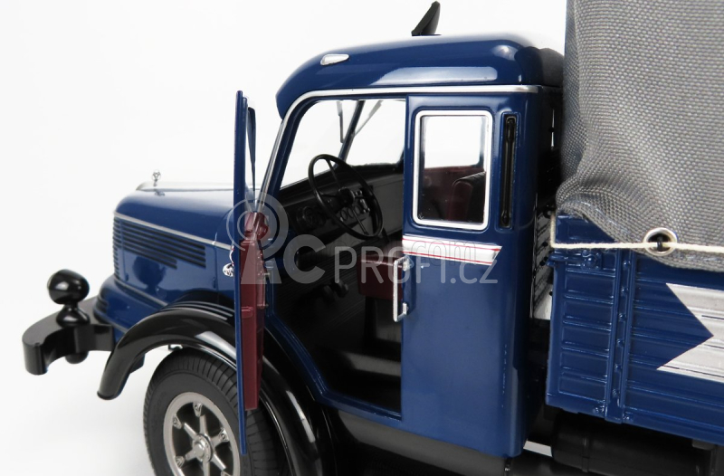 Road-kings Krupp Titan Swl80 Dachser Truck Canvas Top Telonato 2-assi 1950 1:18 Tmavě Modrá Černá