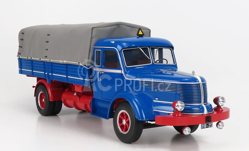 Road-kings Krupp Titan Swl80 Truck Canvas Top Telonato 2-assi 1950 1:18 Modrá Červená