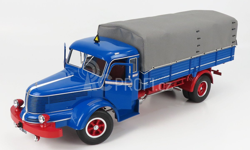 Road-kings Krupp Titan Swl80 Truck Canvas Top Telonato 2-assi 1950 1:18 Modrá Červená