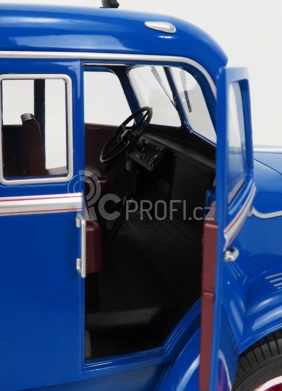 Road-kings Krupp Titan Swl80 Truck Canvas Top Telonato 2-assi 1950 1:18 Modrá Červená