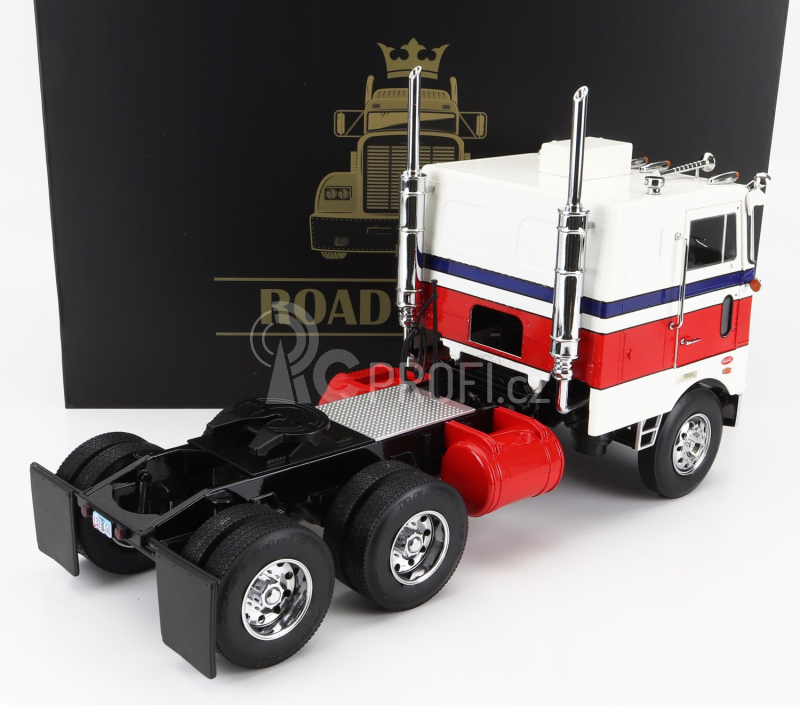 Road-kings Peterbilt 352 Pacemaker Tractor Truck 3-assi 1979 1:18 Bílá Červená Modrá