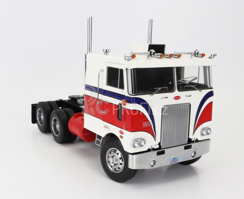 Road-kings Peterbilt 352 Pacemaker Tractor Truck 3-assi 1979 1:18 Bílá Červená Modrá