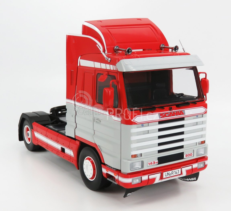 Road-kings Scania 143m 500 Streamline Tractor Truck 2-assi 1995 1:18 Červená Šedá Bílá