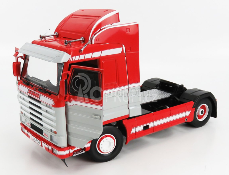 Road-kings Scania 143m 500 Streamline Tractor Truck 2-assi 1995 1:18 Červená Šedá Bílá