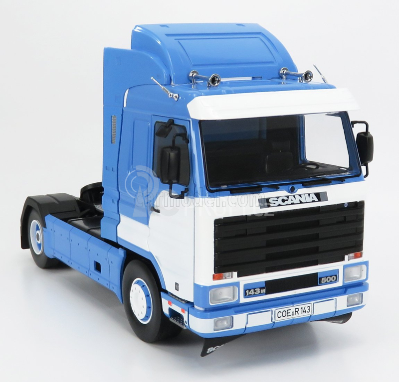 Road-kings Scania 143m 500 Streamline Tractor Truck 2-assi 1995 1:18 Světle Modrá Bílá