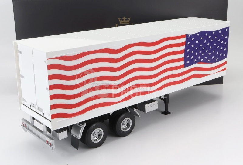 Road-kings Trailer Trailer For Truck Stars & Stripes Livery - Rimorchio 1:18 Bílá Modrá Červená