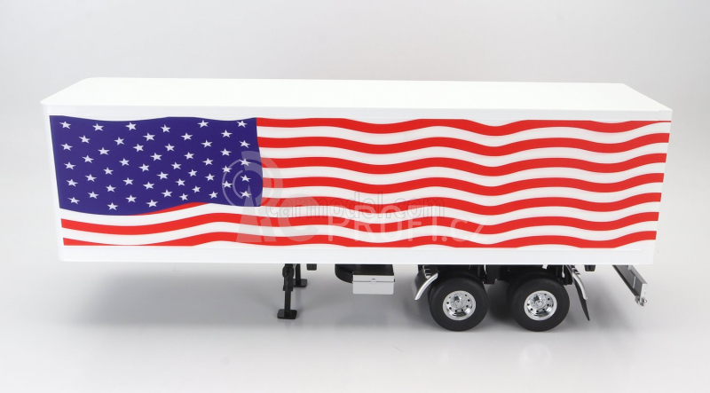 Road-kings Trailer Trailer For Truck Stars & Stripes Livery - Rimorchio 1:18 Bílá Modrá Červená