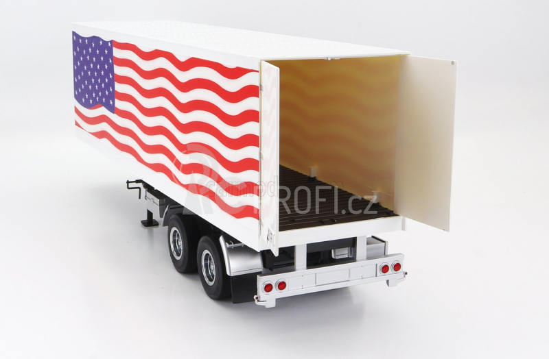 Road-kings Trailer Trailer For Truck Stars & Stripes Livery - Rimorchio 1:18 Bílá Modrá Červená