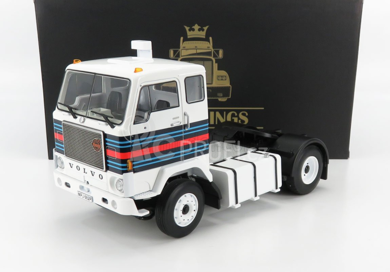 Road-kings Volvo F88 Tractor Truck Team Martini Racing 2-assi 1975 1:18 Bílá Červená Modrá