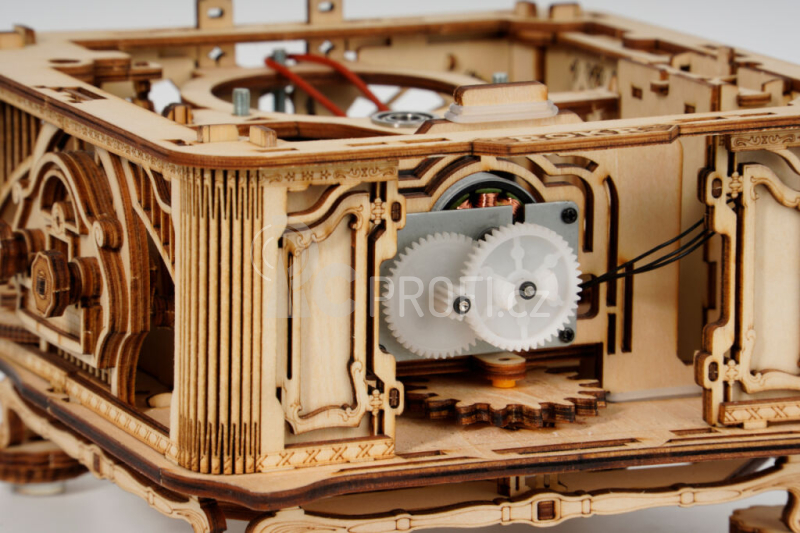 RoboTime 3D dřevěné mechanické puzzle Gramofon (elektrický pohon) Poškozený obal