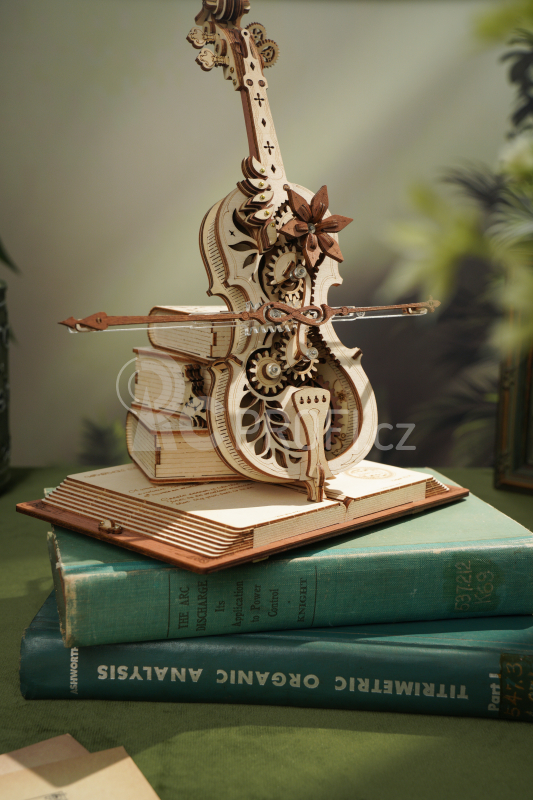 RoboTime 3D dřevěné mechanické puzzle Kouzelné violoncello - poškozený obal