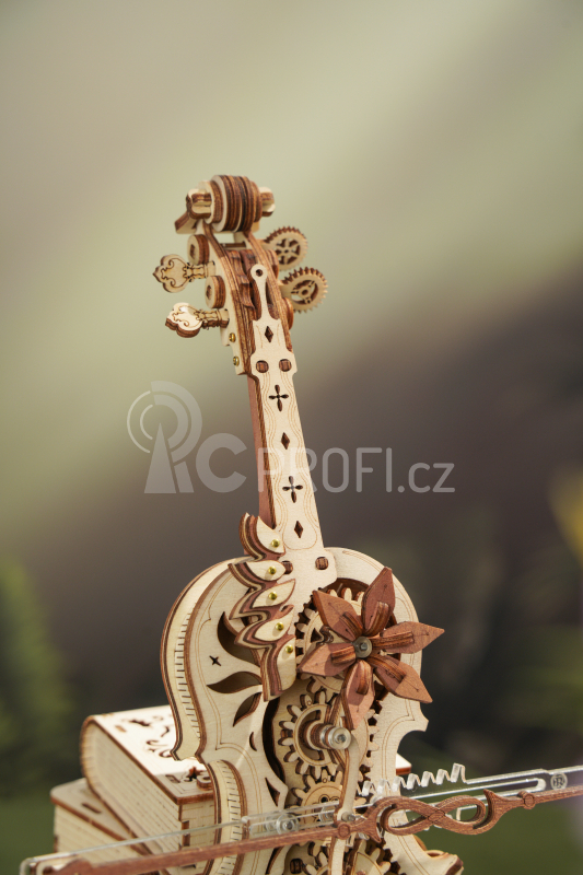 RoboTime 3D dřevěné mechanické puzzle Kouzelné violoncello - poškozený obal