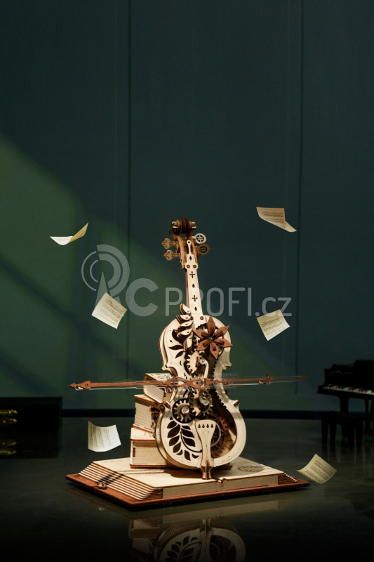 RoboTime 3D dřevěné mechanické puzzle Kouzelné violoncello - poškozený obal