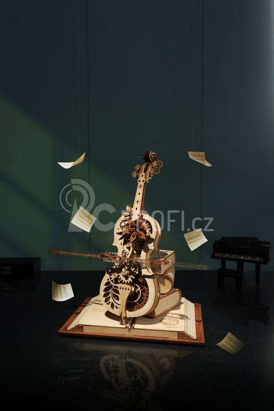 RoboTime 3D dřevěné mechanické puzzle Kouzelné violoncello - poškozený obal