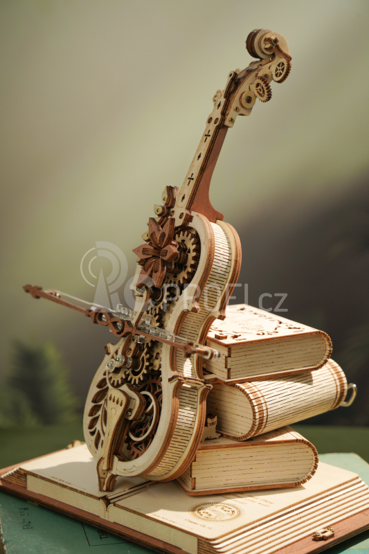 RoboTime 3D dřevěné mechanické puzzle Kouzelné violoncello - poškozený obal