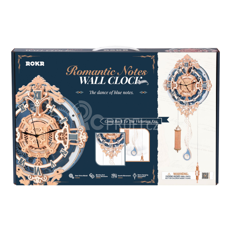 RoboTime 3D dřevěné mechanické puzzle Nástěnné hodiny