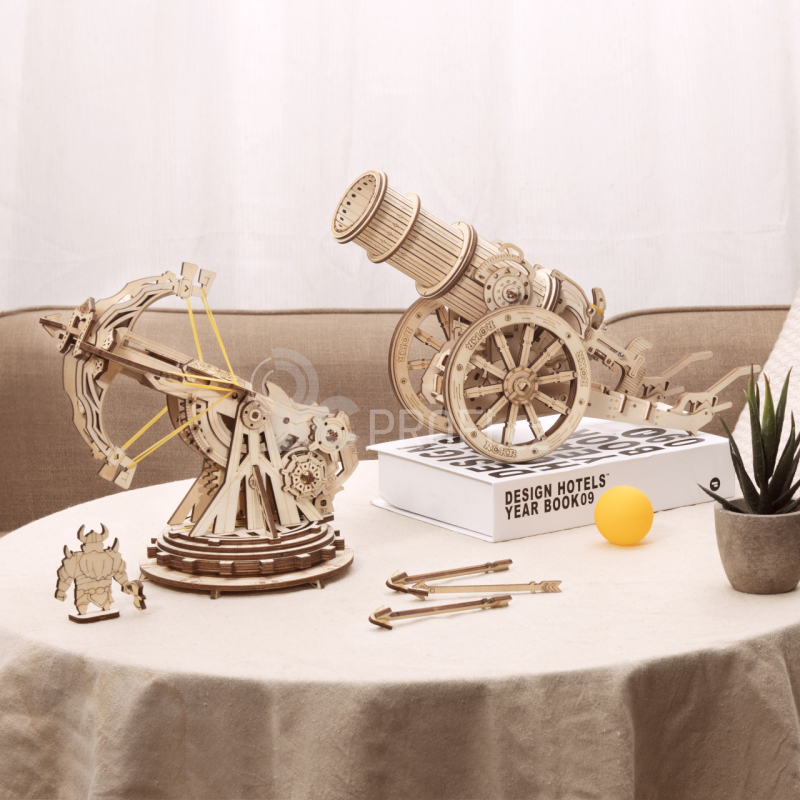 RoboTime 3D dřevěné mechanické puzzle Obléhací kanón