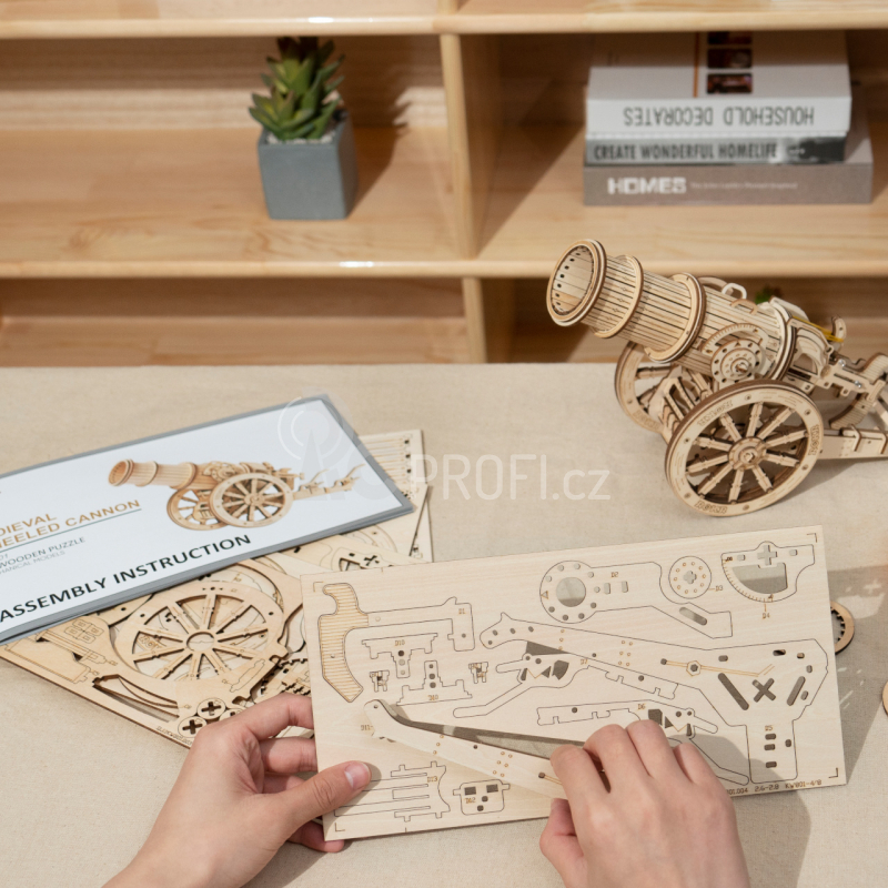 RoboTime 3D dřevěné mechanické puzzle Obléhací kanón