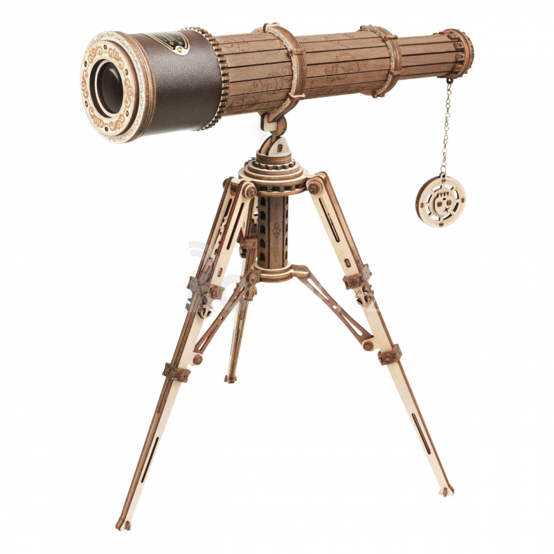 RoboTime 3D dřevěné mechanické puzzle Pirátský dalekohled