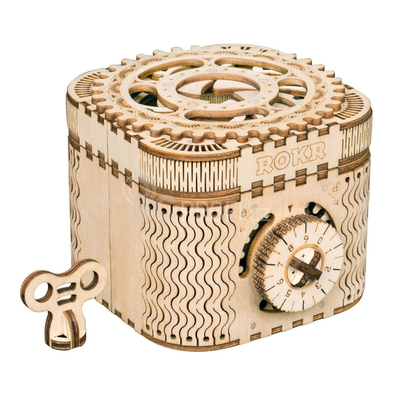 RoboTime 3D dřevěné mechanické puzzle Šperkovnice