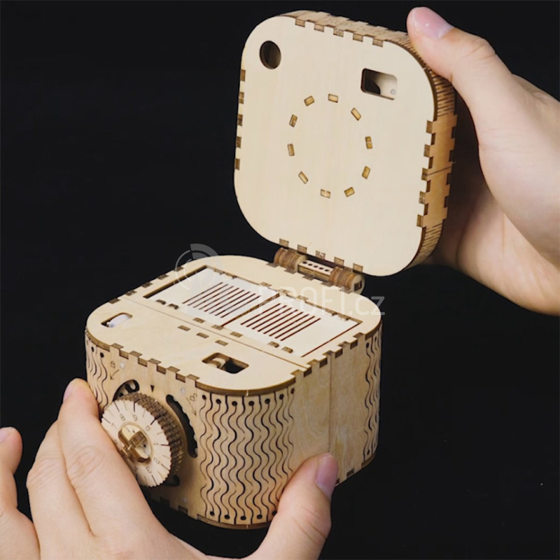 RoboTime 3D dřevěné mechanické puzzle Šperkovnice
