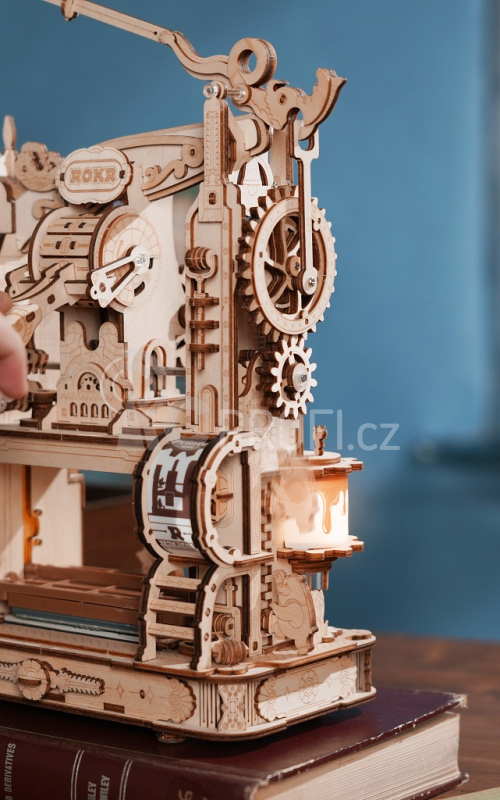 RoboTime 3D dřevěné mechanické puzzle Tiskařský lis