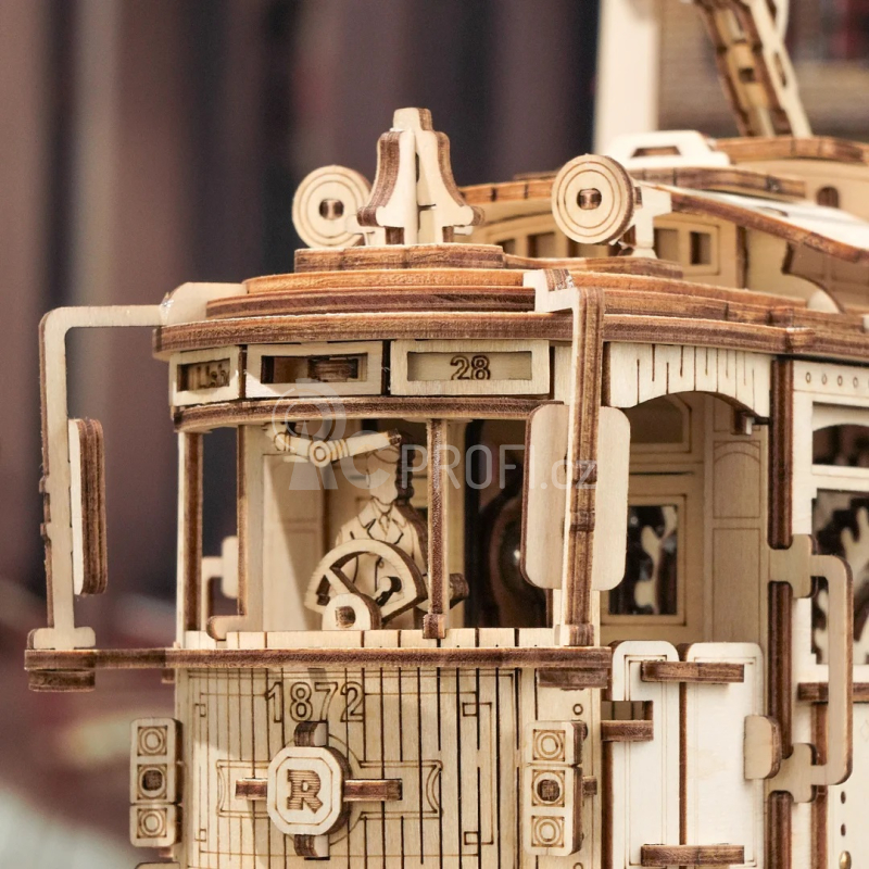 RoboTime 3D dřevěné mechanické puzzle Tramvaj