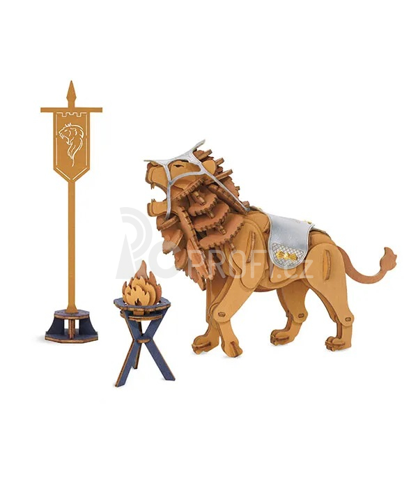 RoboTime 3D Dřevěné puzzle Bojovný lev - Warior Lion