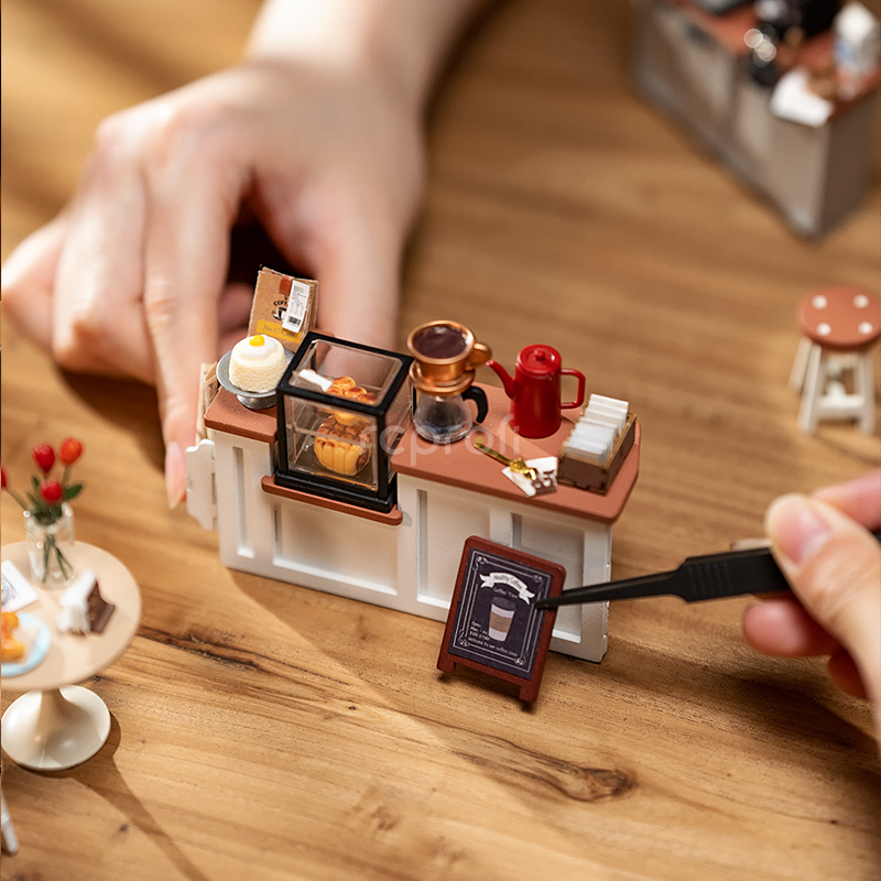 RoboTime 3D Dřevěné puzzle Kavárna č. 17 - poškozený obal