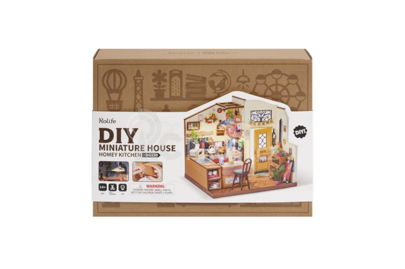 RoboTime 3D Dřevěné puzzle Útulná kuchyně
