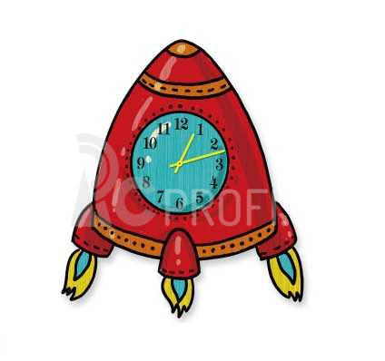 RoboTime 3D puzzle hodiny se strojkem raketa