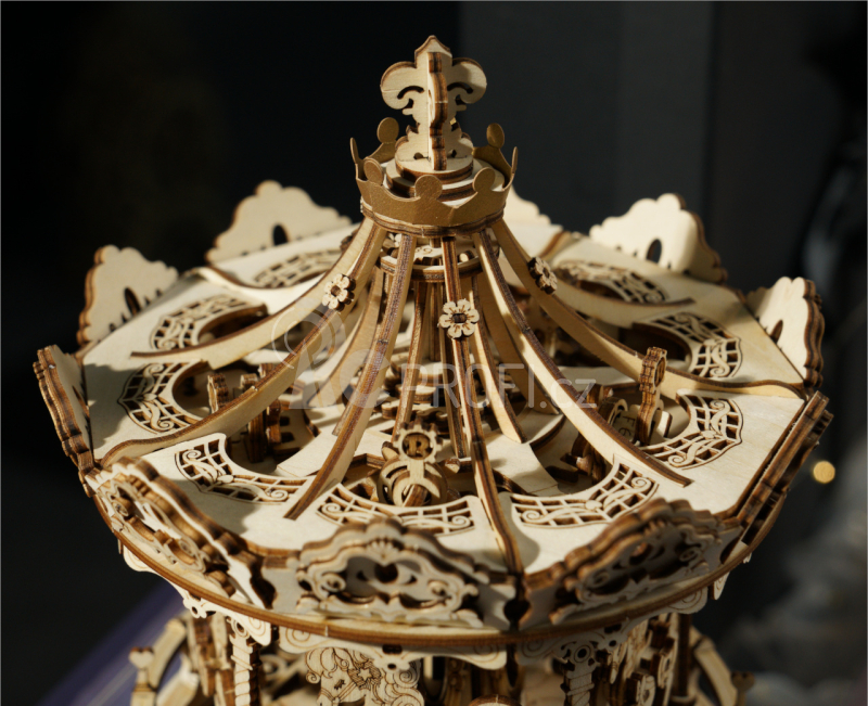 RoboTime 3D skládačka hrací skříňky Romantický kolotoč