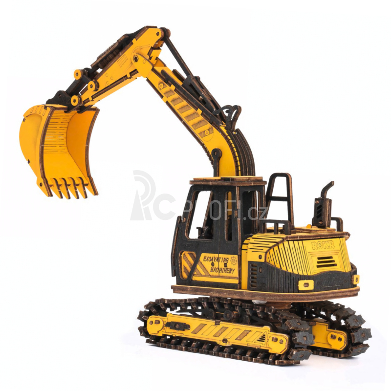 RoboTime dřevěné 3D puzzle Bagr