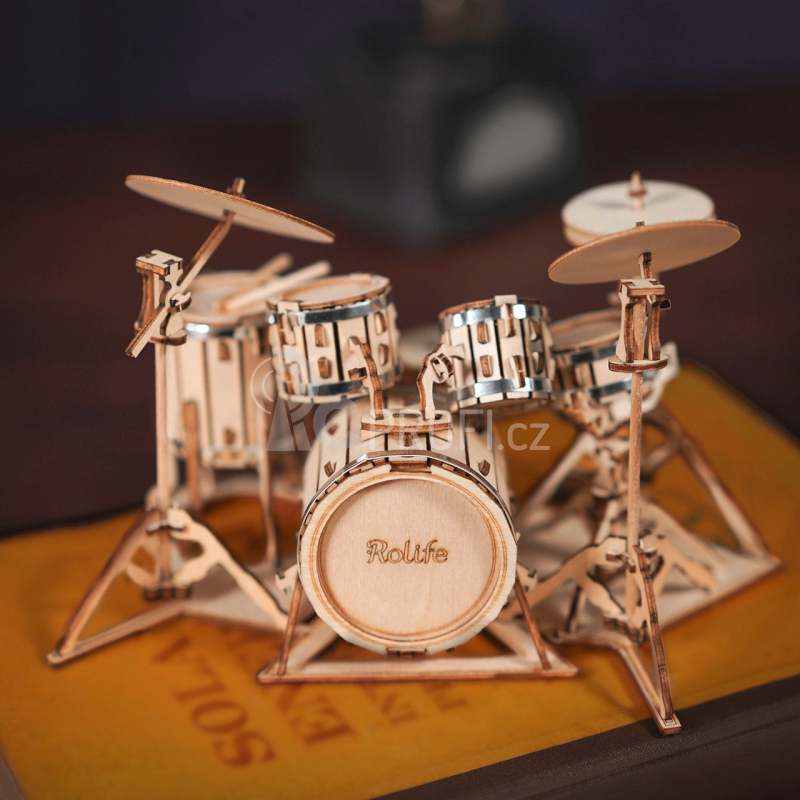 RoboTime dřevěné 3D puzzle Bicí souprava
