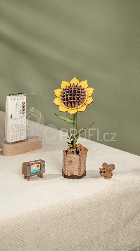 RoboTime Dřevěné 3D puzzle Slunečnice