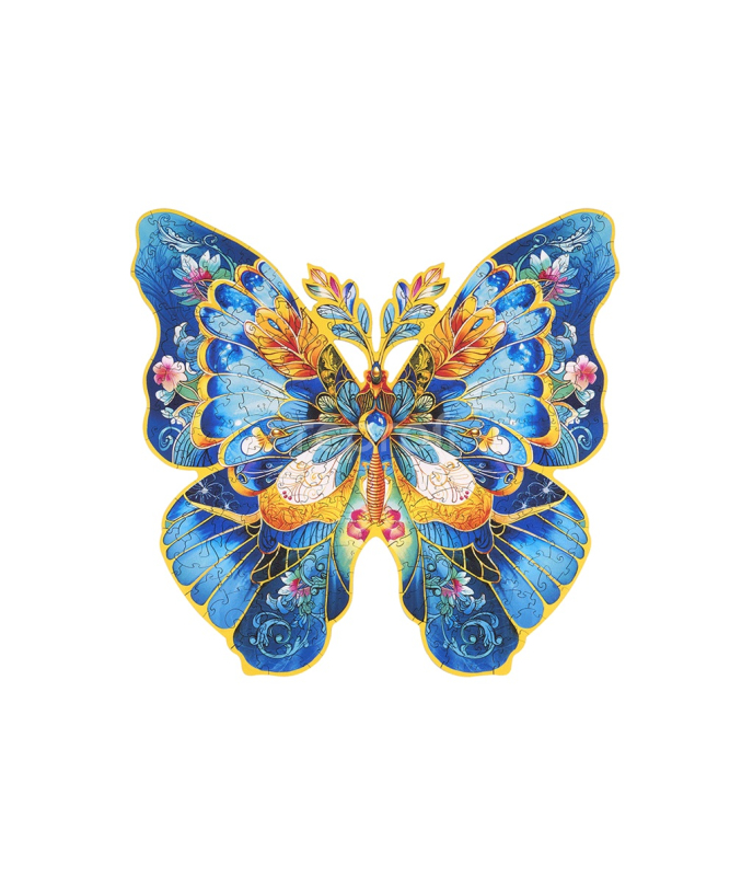 RoboTime Dřevěné puzzle Motýl Morpho Helena