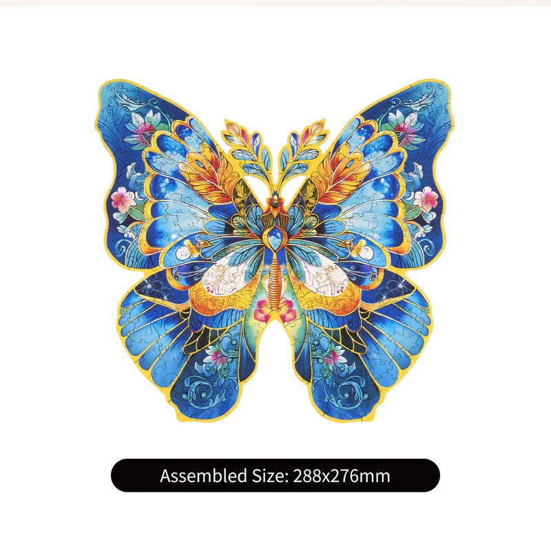 RoboTime Dřevěné puzzle Motýl Morpho Helena