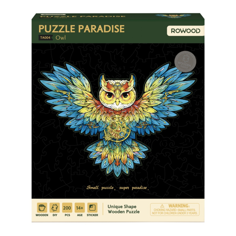 RoboTime Dřevěné puzzle Sova