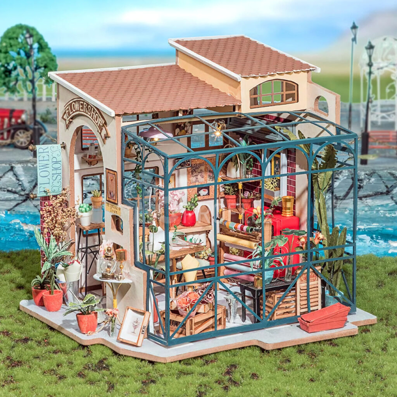 RoboTime miniatura domečku Květinářství - poškozený obal