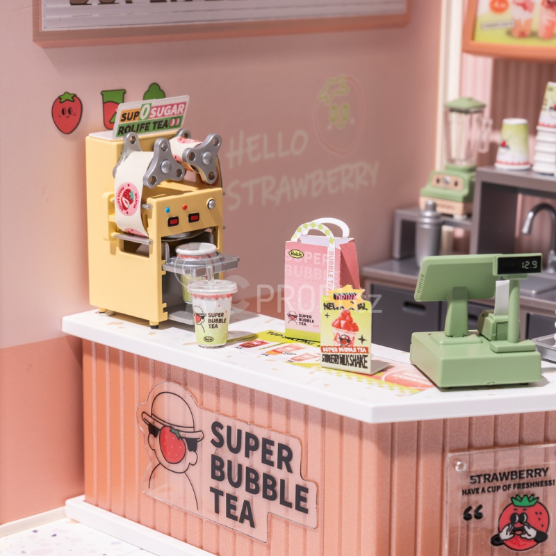 RoboTime miniatura domečku Prodejna Bubble tea Double joy