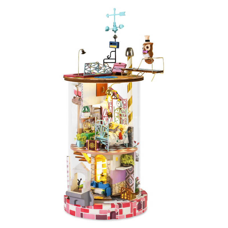 RoboTime miniatura domečku Skleněný domek malé čarodějky
