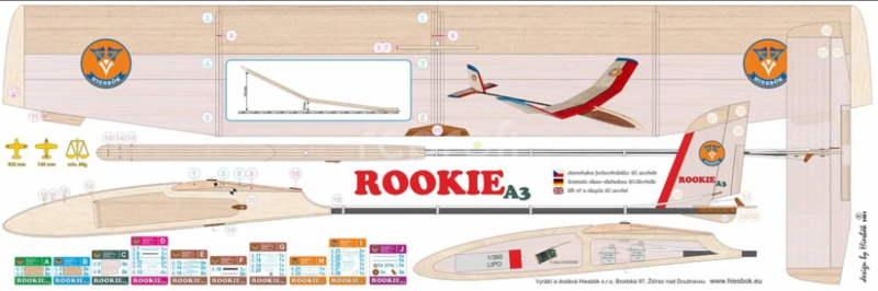 ROOKIE A3-školní kluzák Hiesb.