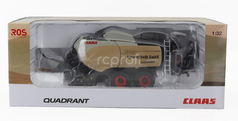 Ros-model Claas Quadrant 5300 Stotz Design - Pressa Alta Densita' 2015 1:32 Šedá Béžová Černá