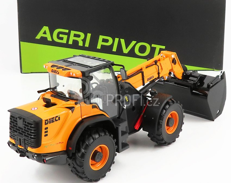 Ros-model Dieci T90 Plus Agri Pivot Ruspa Gommata 2010 - Tractor Scraper 1:32 Žlutá Černá